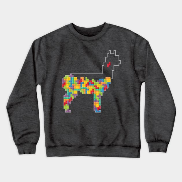 Tetris llama Crewneck Sweatshirt by Wild Geometric